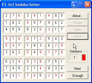 SudokuGUI screenshot